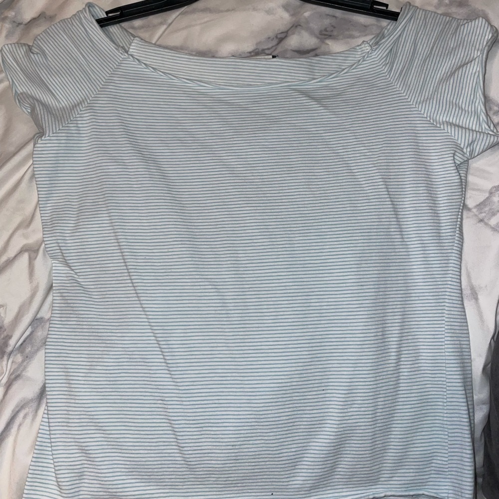 Blue and white striped brandy melville top